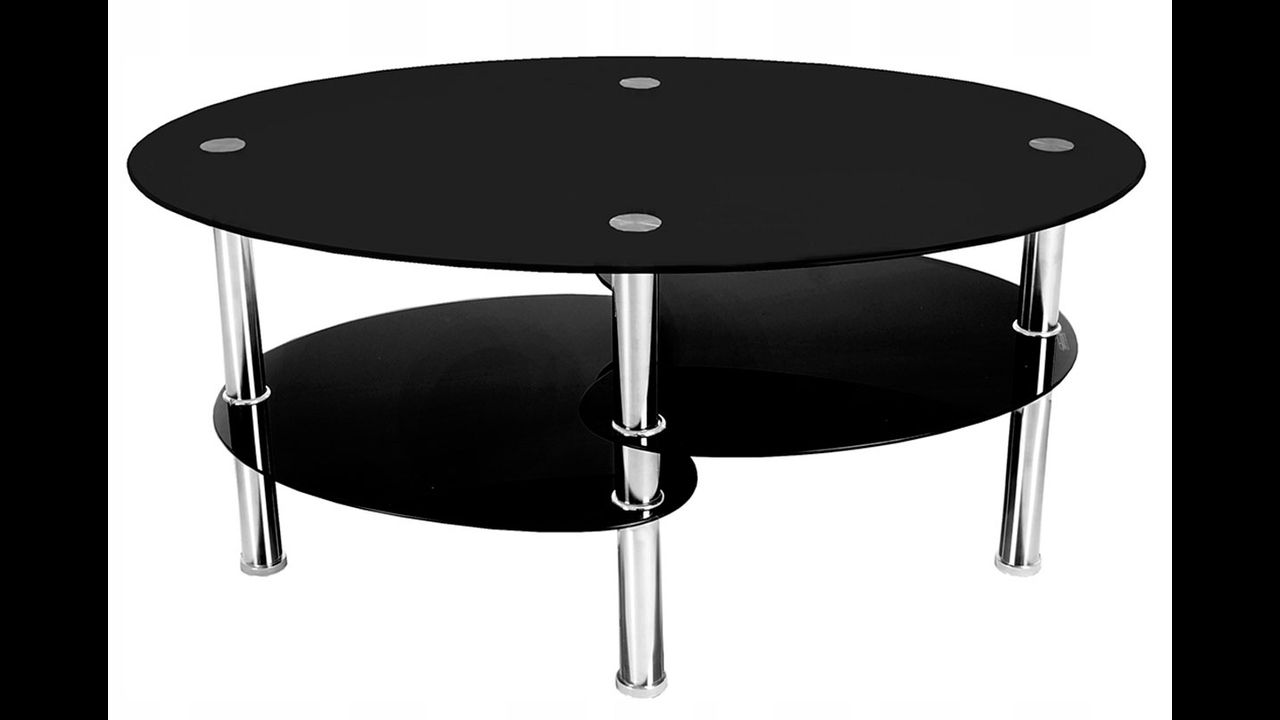 Skleněný konferenční stolek CT-001 černý / černý