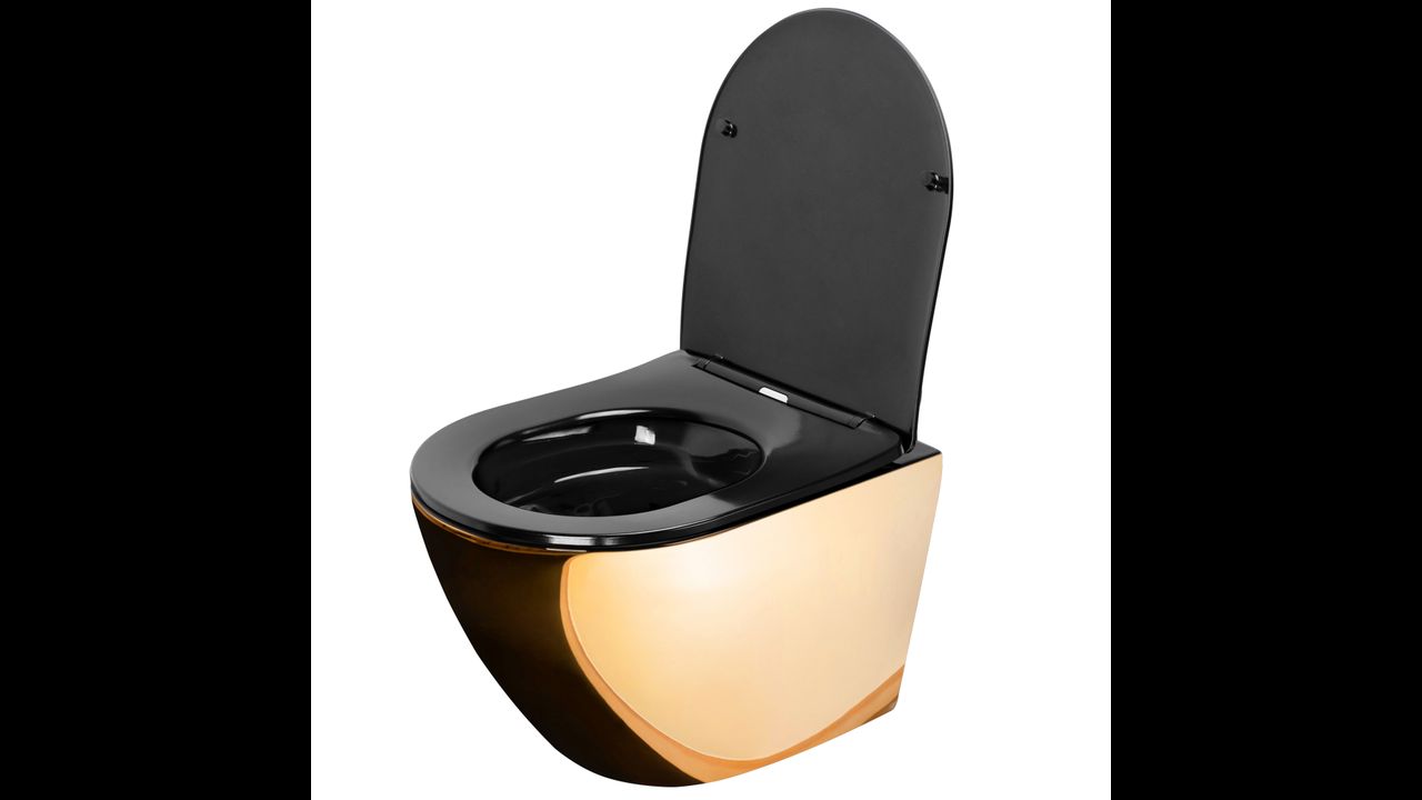 Misa WC podwieszana  Carlo Flat Mini Gold/Black