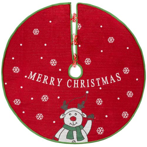 Kalėdų eglutės kilimėlis raudonas 107x116 cm