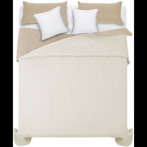 bedspread- quilted/double-sided Diamante Beige & Ecru