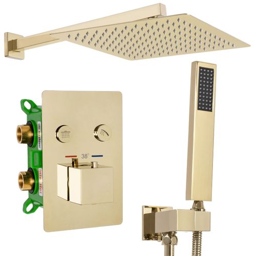Podomítkový sprchový termostatický set Rea FENIX DAVIS Zlatá + box