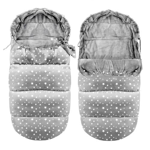 Baby sleeping bag Ice Grey with stars