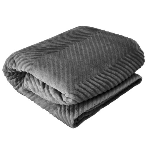 Plush blanket Zig Zag 2 Grey